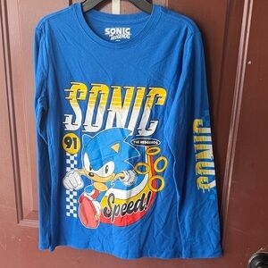 Sonic the Hedgehog Kids' Blue Long-Sleeve Graphic Tee